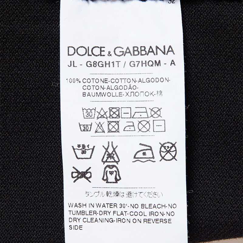 Dolce&Gabbana/杜嘉班纳 黑色全棉男士POLO衫 G8GH1T G7HQM N0000