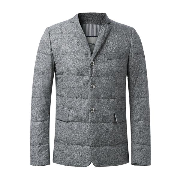 Moncler/蒙克莱 男士外套 尼龙按扣开合logo点缀翻领男士羽绒服