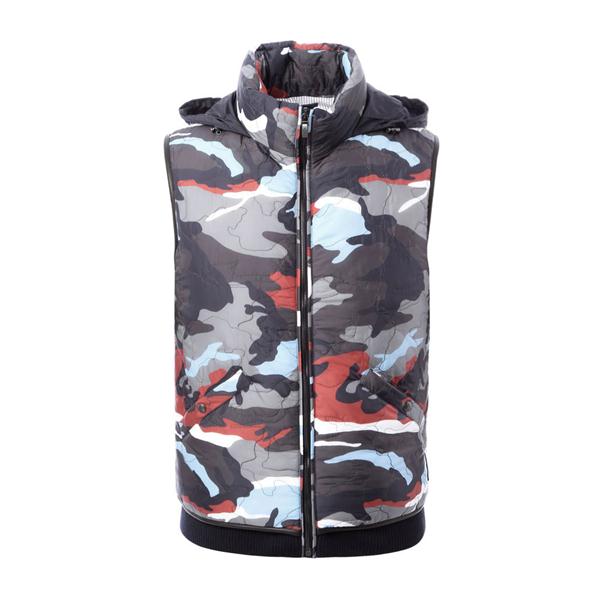Moncler/蒙克莱 男士外套 立领迷彩隐藏式风帽男士长袖羽绒马甲