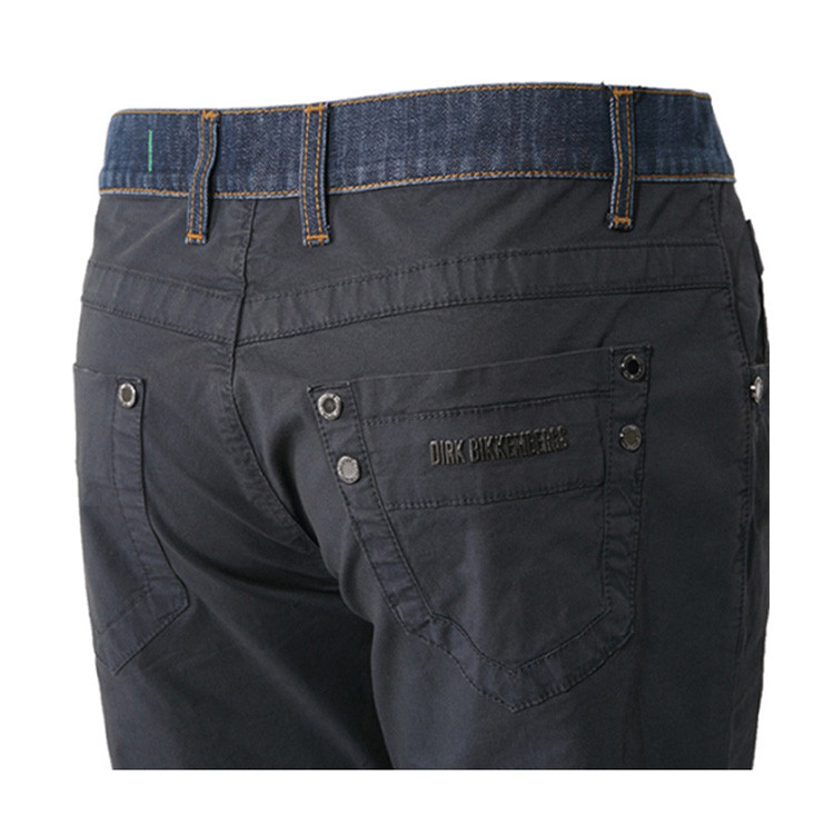 BIKKEMBERGS/毕盖帕克 直筒棉质牛仔拼接休闲裤 D1DB159 男士裤子