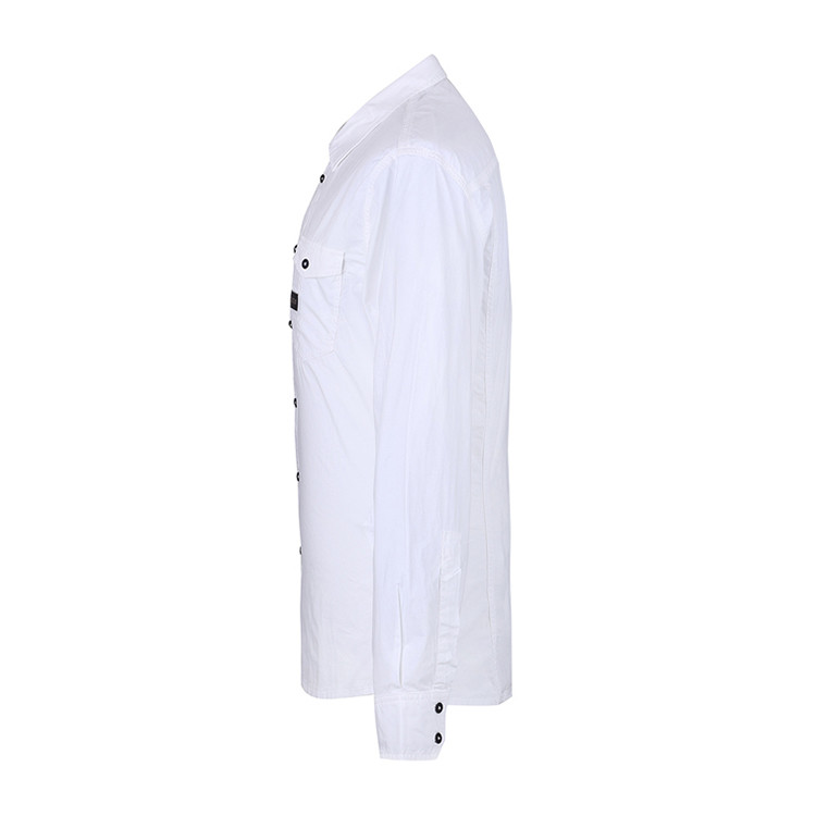 BIKKEMBERGS/毕盖帕克 男士尖领棉质纯色休闲长袖衬衫 C1BK609 男士长袖衬衫