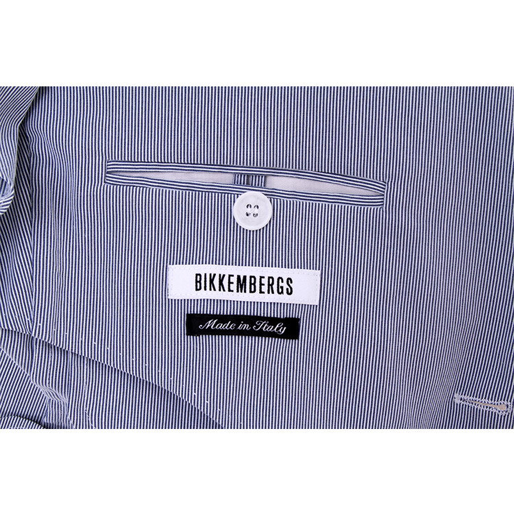 BIKKEMBERGS/毕盖帕克 男士两粒单排扣条纹休闲商务休闲单西 C1BK041 男士西服