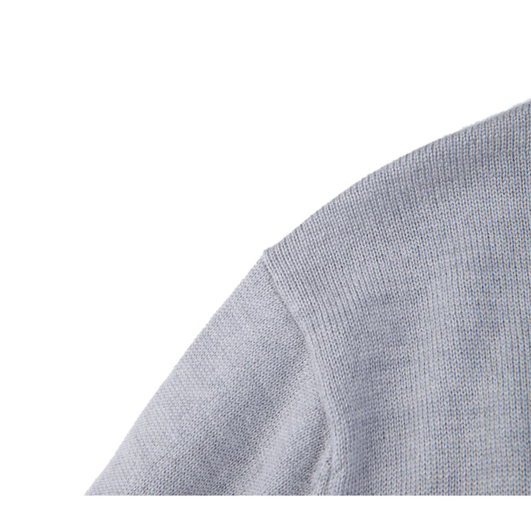 MARKUS LUPFER/马库斯·卢普伐灰色美利奴羊毛串珠装饰男针织衫,MKN502,XL