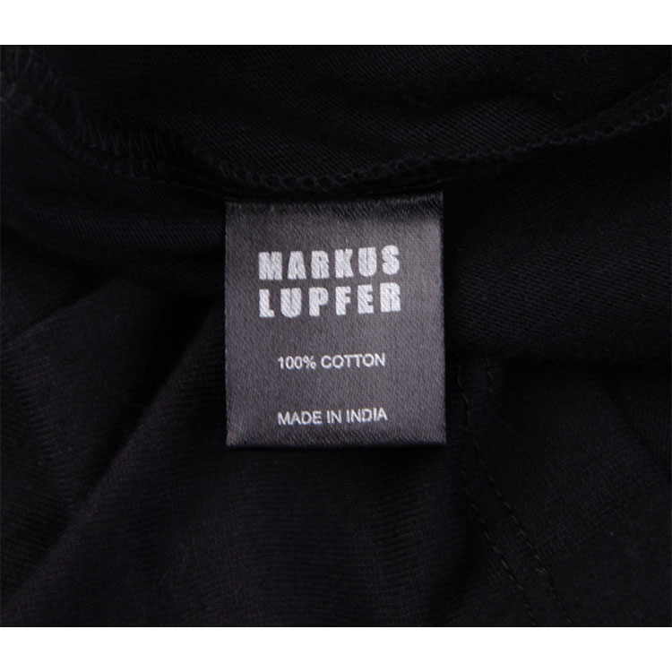 MARKUS LUPFER/马库斯·卢普伐黑色混合材质串珠装饰男士T恤短袖,MTP381,S