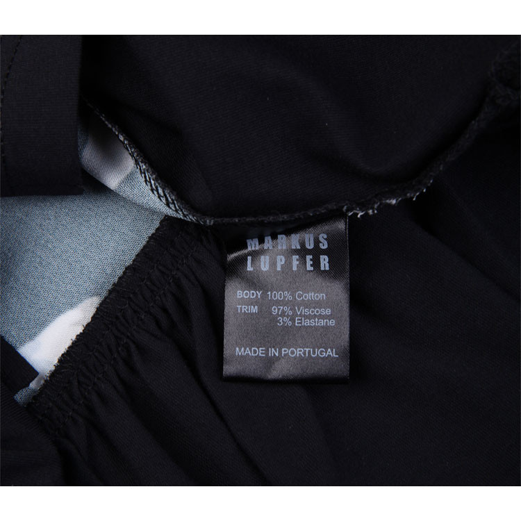 MARKUS LUPFER/马库斯·卢普伐纯棉荷叶摆拼接女士衬衫短袖上衣,TP922