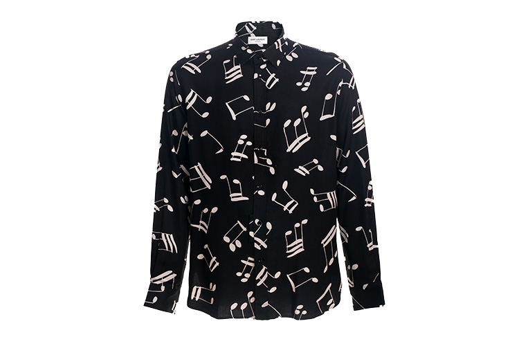 Yves saint Laurent/圣罗兰 翻领长袖音符时尚休闲音符印花男士衬衫 YV1630591699 376916