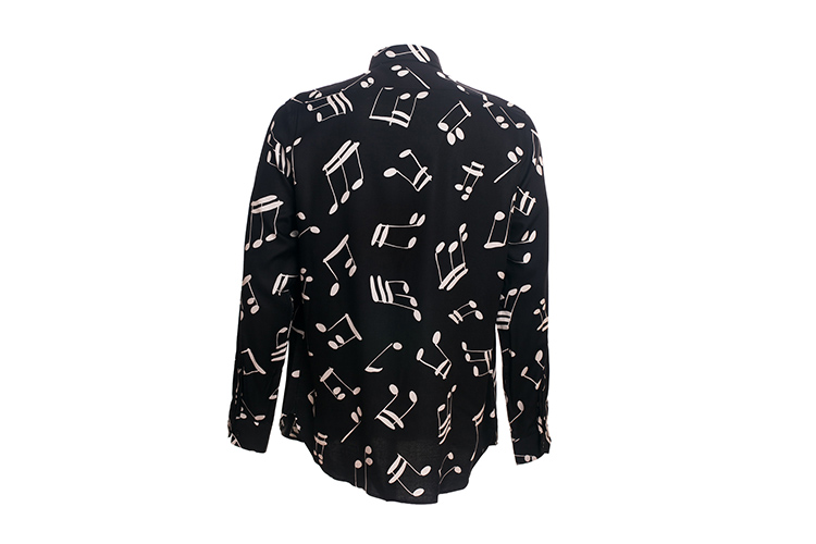 Yves saint Laurent/圣罗兰 翻领长袖音符时尚休闲音符印花男士衬衫 YV1630591699 376916