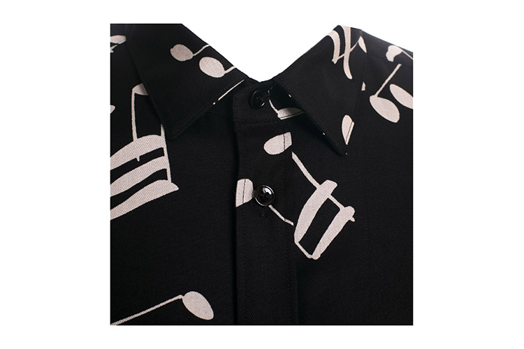 Yves saint Laurent/圣罗兰 翻领长袖音符时尚休闲音符印花男士衬衫 YV1630591699 376916