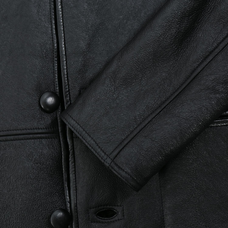 Yves saint Laurent/圣罗兰 黑色皮质 男士外套 398019-Y5MZ1-1000