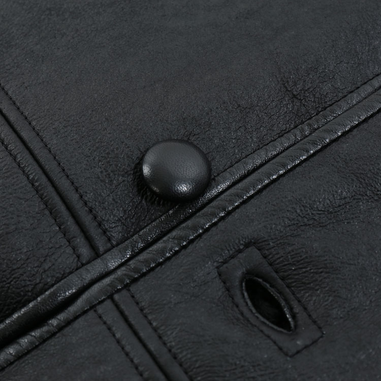 Yves saint Laurent/圣罗兰 黑色皮质 男士外套 398019-Y5MZ1-1000