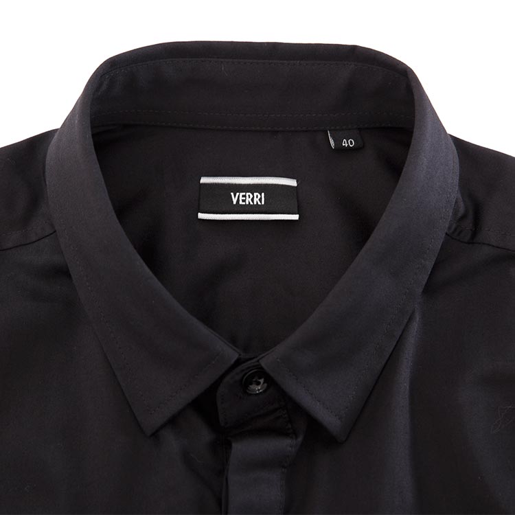 VERRI/VERRI 男士黑色胸口绣花带钻礼服款衬衫-男士衬衫