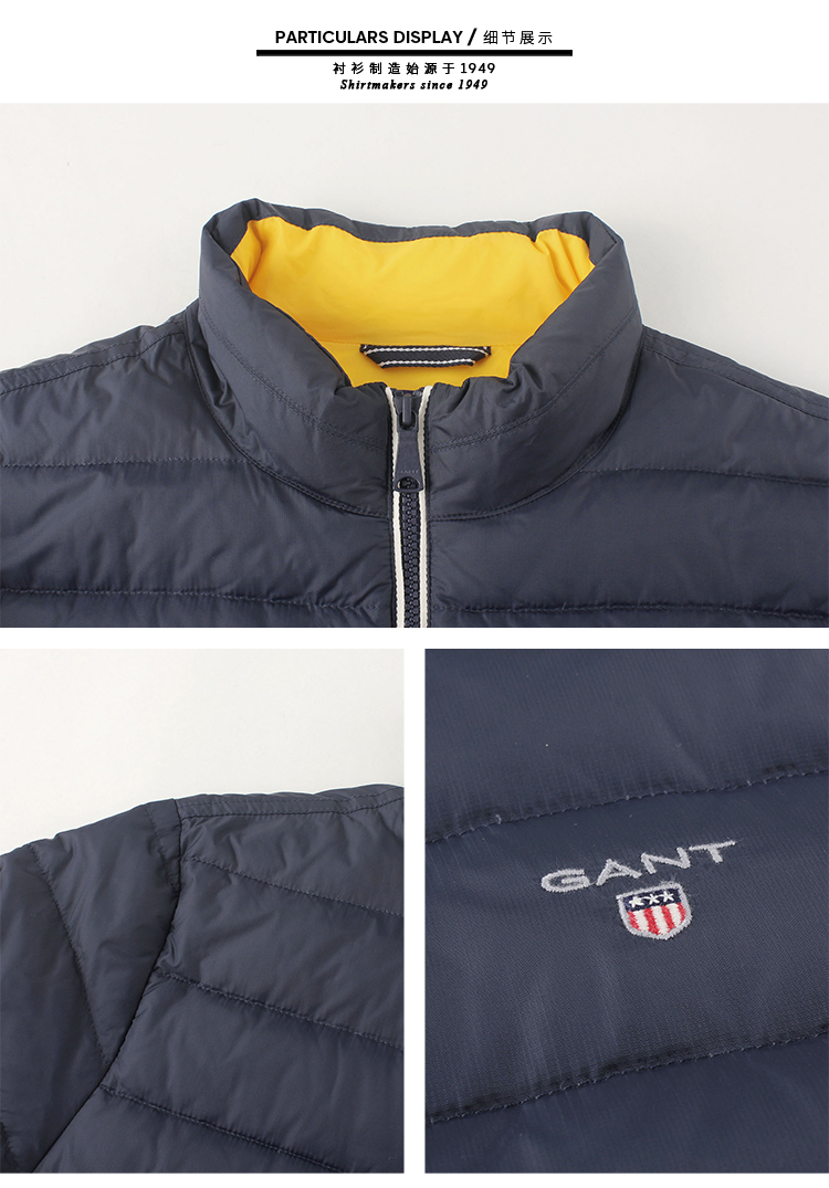  GANT/甘特 男士羽绒服 轻柔保暖净色外套 74824