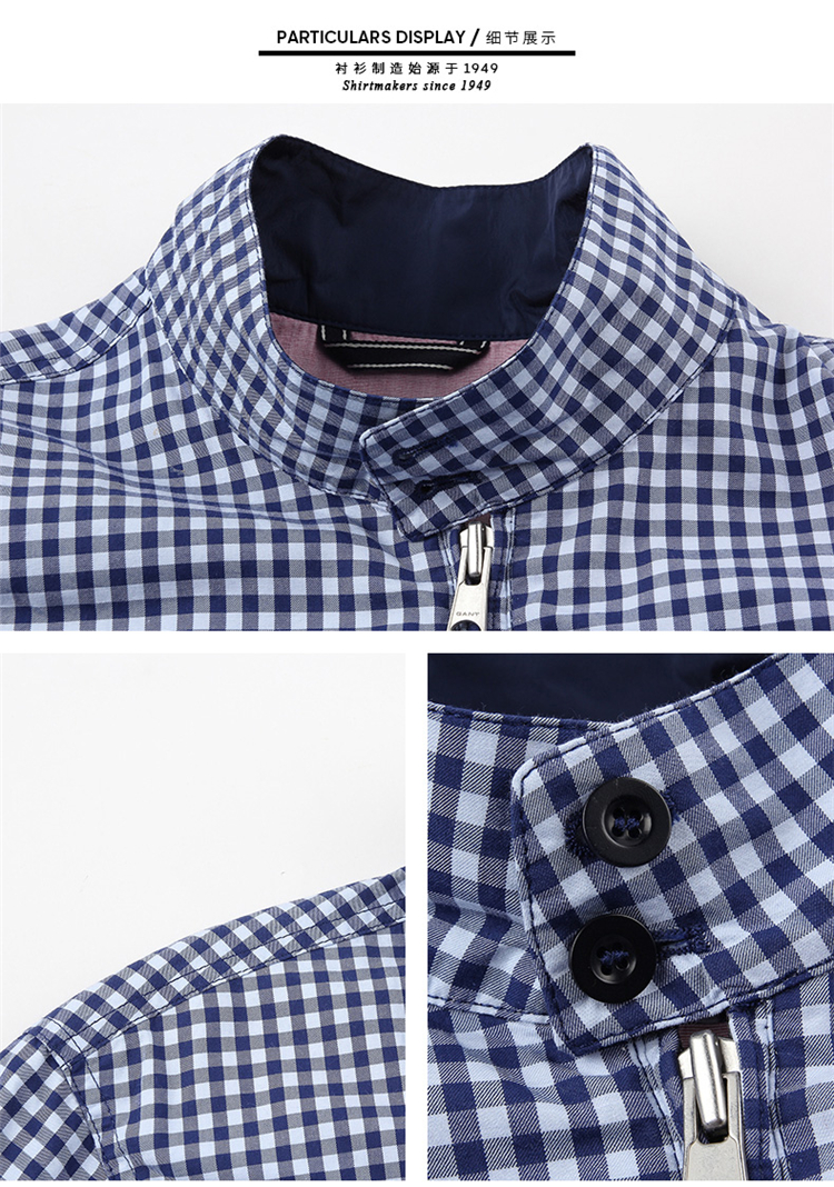 GANT/甘特 男士外套休闲格子立领夹克外套 70187