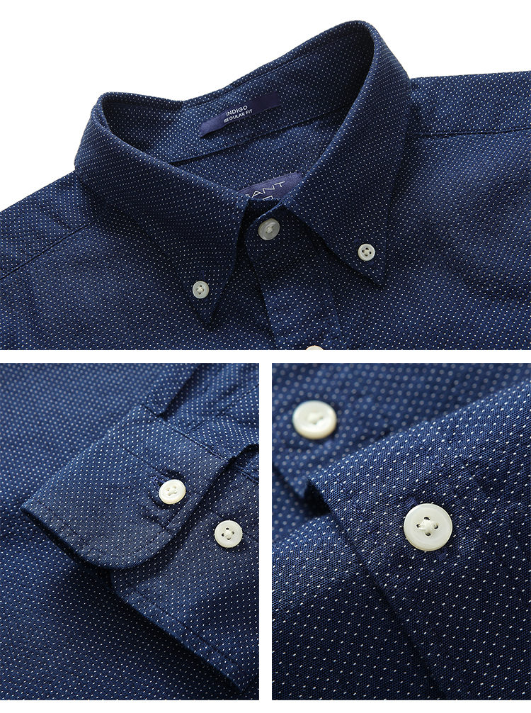 GANT/甘特 纯棉休闲波点 男士长袖衬衫 343030