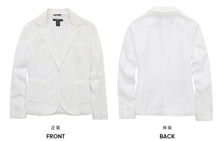 GANT/甘特 女士外套纯色休闲西服单上衣 476563