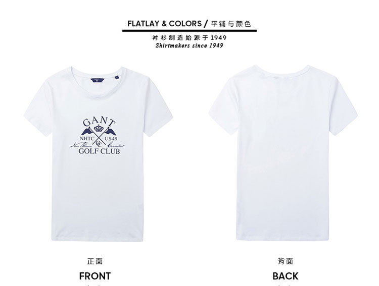 GANT/甘特 女士T恤休闲百搭字母短袖T恤 401253