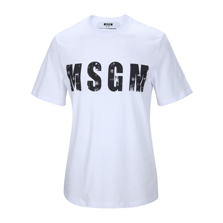 MSGM/MSGM白色纯棉印花休闲男士T恤短袖,2140MM88 164794,1,M