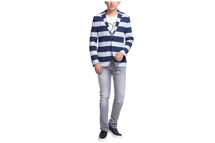 MSGM/MSGM 翻领长袖条纹时尚休闲男士外套 MG1630400735 2040MG07A