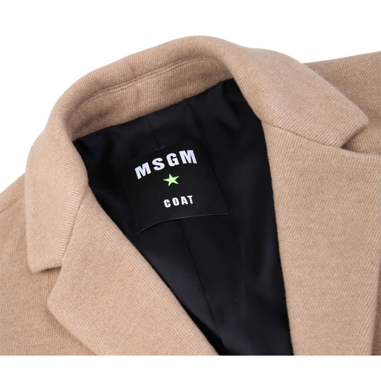 MSGM/MSGM驼色混合材质简洁男士外套长款大衣,2140MC01 164706,25,46
