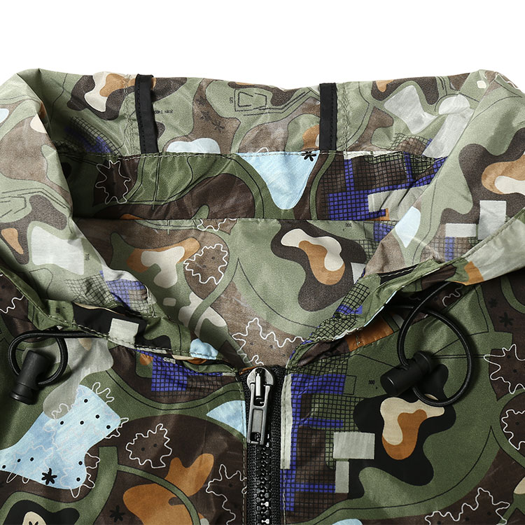 MSGM/MSGM 2016SS新款 地图抽象艺术图案绿色冲风衣 男士外套 2040MH14-164052-36