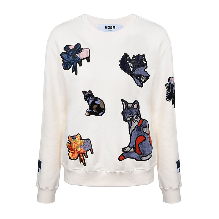 MSGM/MSGM 刺绣小猫图案 女士卫衣 2141MDM136-164790
