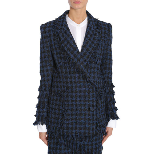 MSGM/MSGM 女士双排扣毛边装饰棉混纺外套 EL