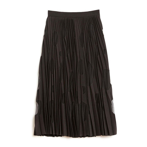 【包邮包税】MSGM/MSGM 女士 褶皱装饰 半裙 SKMG2114_BLACK