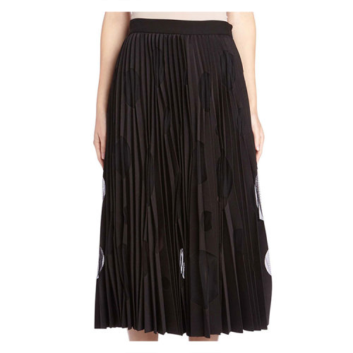 【包邮包税】MSGM/MSGM 女士 褶皱装饰 半裙 SKMG2114_BLACK