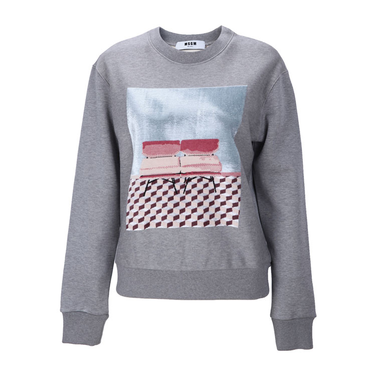 MSGM/MSGM灰色纯棉时尚女士卫衣,MDM114A 710,96,S