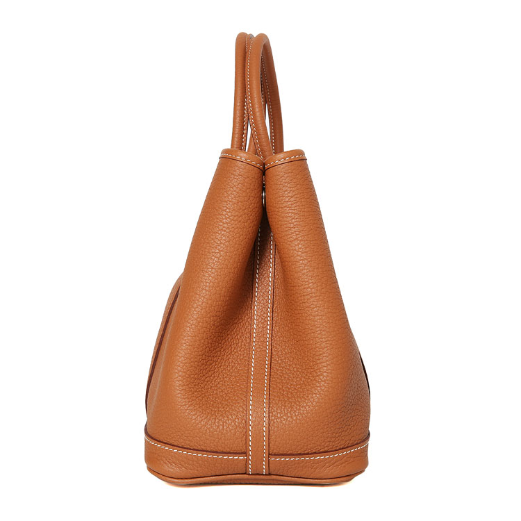 HERMES(爱马仕) 37金棕色皮质手提包 Garden Party 小号