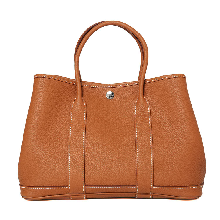 HERMES(爱马仕) 37金棕色皮质手提包 Garden Party 小号