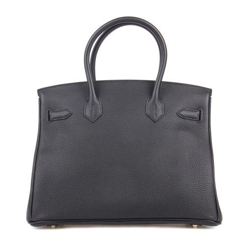 HERMES/爱马仕 Birkin30 黑色togo牛皮女士金扣手提包
