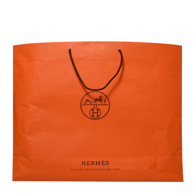 HERMES(爱马仕) 砖红色皮质手提包garden party