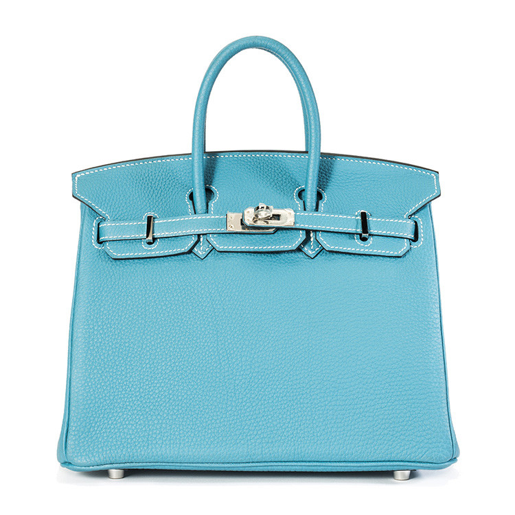 HERMES/爱马仕女士 全新牛皮材质牛仔蓝手提包