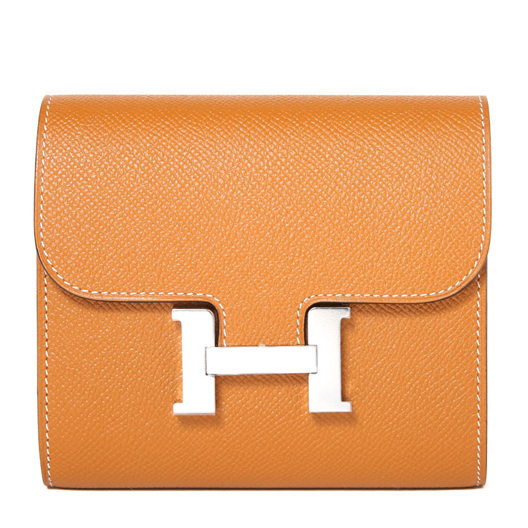 HERMES(爱马仕) 金色皮质银扣短款钱夹 constance