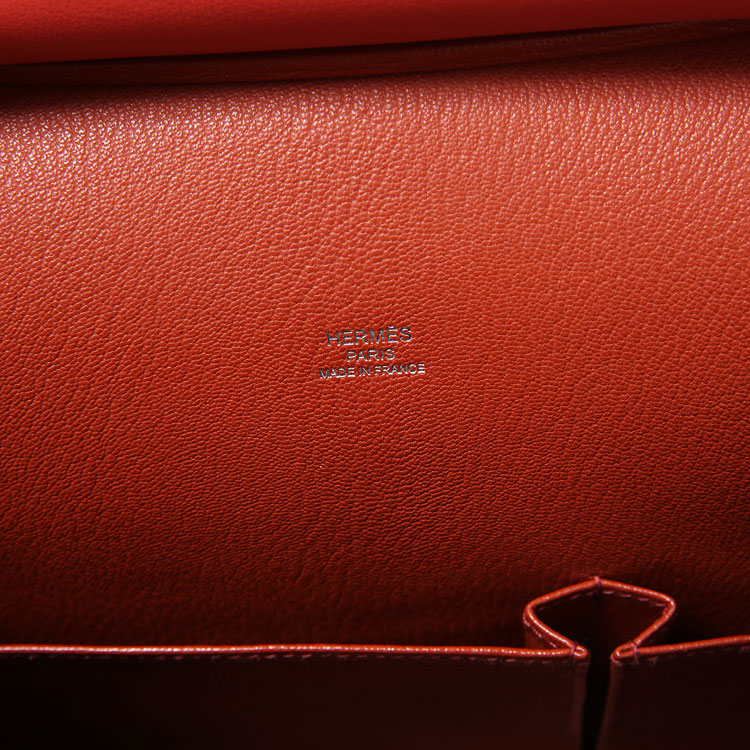 HERMES(爱马仕) 砖红拼色斜挎包Jypsiere28