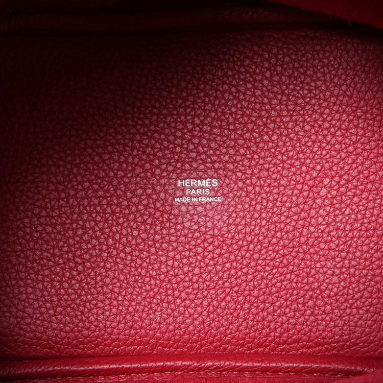 HERMES(爱马仕) 宝石红色皮质手提包Picotin