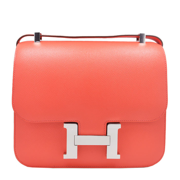 HERMES/爱马仕 女士T5粉色牛皮Constance24 单肩包 斜挎包