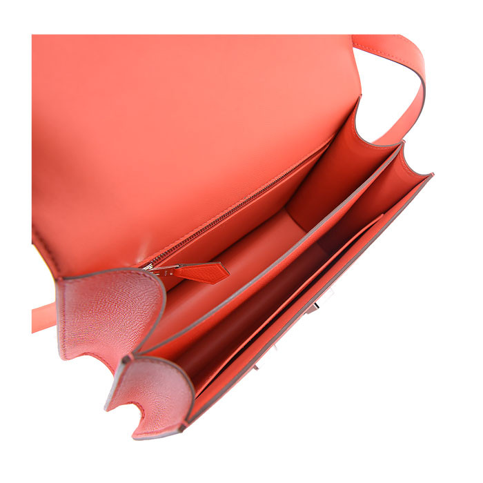 HERMES/爱马仕 女士T5粉色牛皮Constance24 单肩包 斜挎包