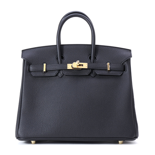 HERMES/爱马仕Birkin25黑色togo牛皮女士手提包