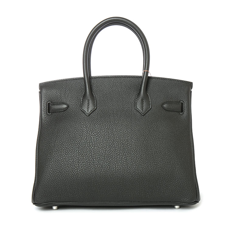 HERMES(爱马仕) 黑色皮质银扣手提包Birkin30