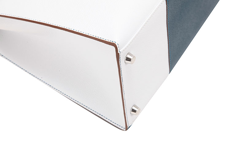 HERMES(爱马仕) 蓝白拼色皮质Kelly 35两用包