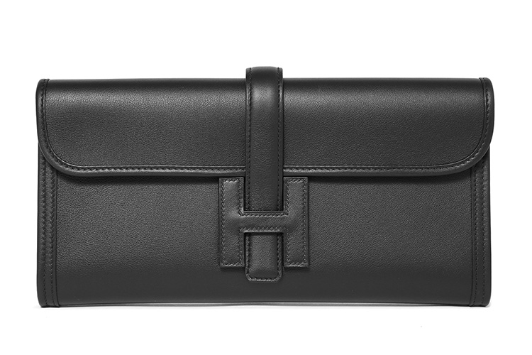 HERMES(爱马仕) 黑色皮质手拿包Jige CH