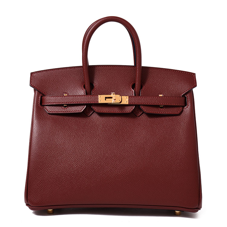 HERMES(爱马仕) 熟褐色皮质手提包birkin25