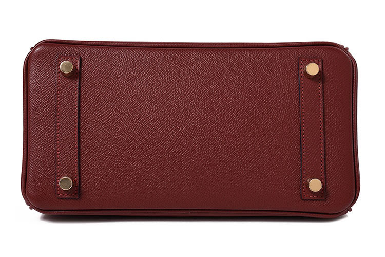 HERMES(爱马仕) 熟褐色皮质手提包birkin25