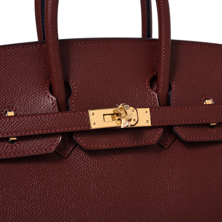 HERMES(爱马仕) 熟褐色皮质手提包birkin25
