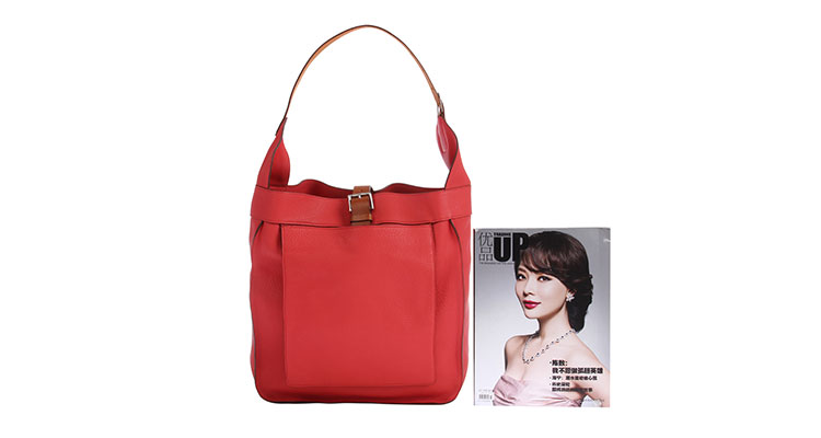 HERMES（爱马仕）红色皮质单肩包