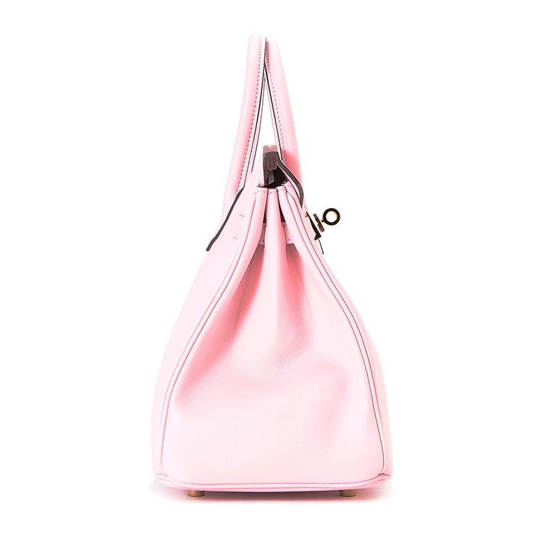HERMES(爱马仕) Birkin25樱花粉色皮质手提包