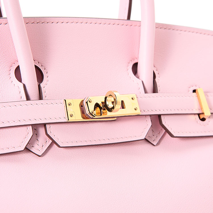 HERMES(爱马仕) Birkin25樱花粉色皮质手提包