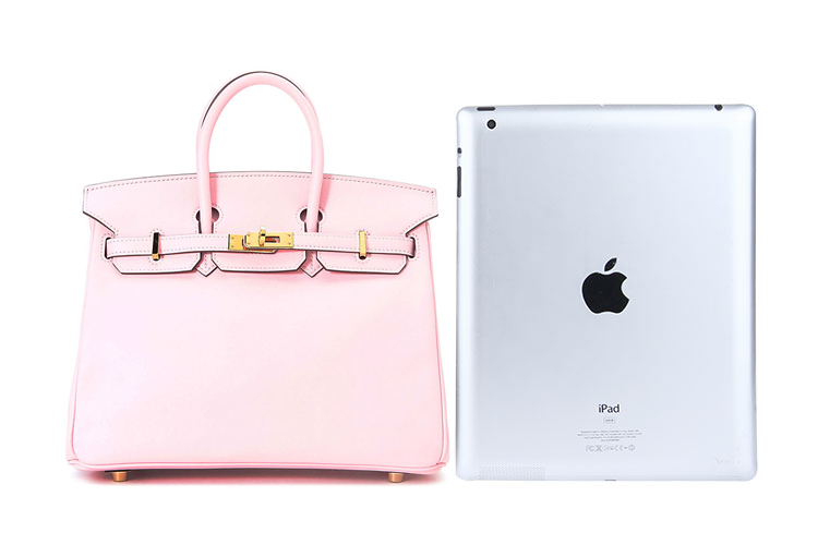 HERMES(爱马仕) Birkin25樱花粉色皮质手提包